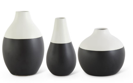 Stoneware Black/White Vases