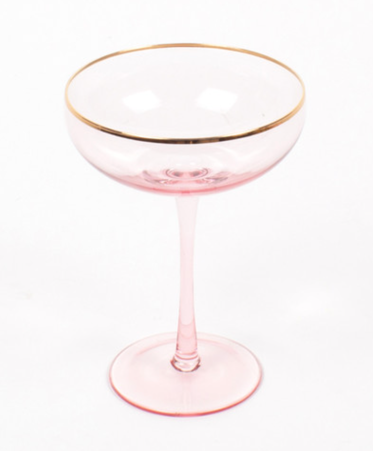 Lt Pink Coupe Glass