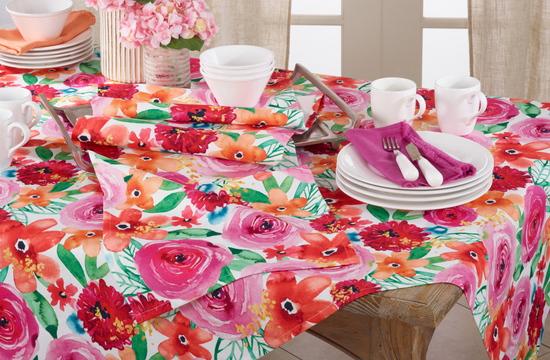 Santa Monica Floral Tablecloth-Santa Monica Floral Tablecloth - 65"x90" - Oblong
