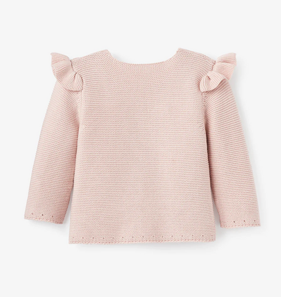 Blush Flutter Sleeve Baby Cardigan