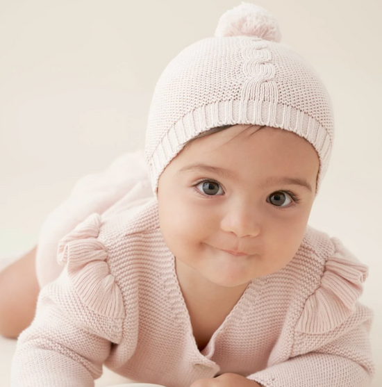 Blush Knit Baby Hat 0-12M