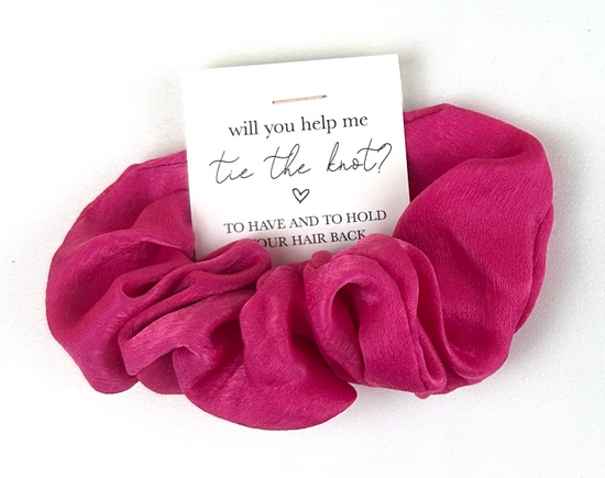 'Will You Help Me Tie The Knot' Satin Hair Scrunchie