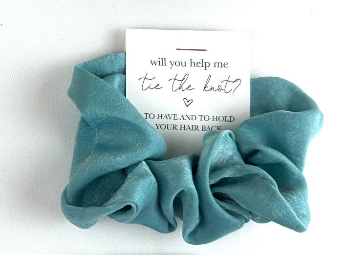 'Will You Help Me Tie The Knot' Satin Hair Scrunchie