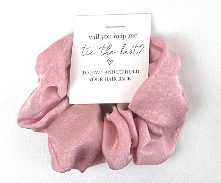 'Will You Help Me Tie The Knot' Satin Hair Scrunchie