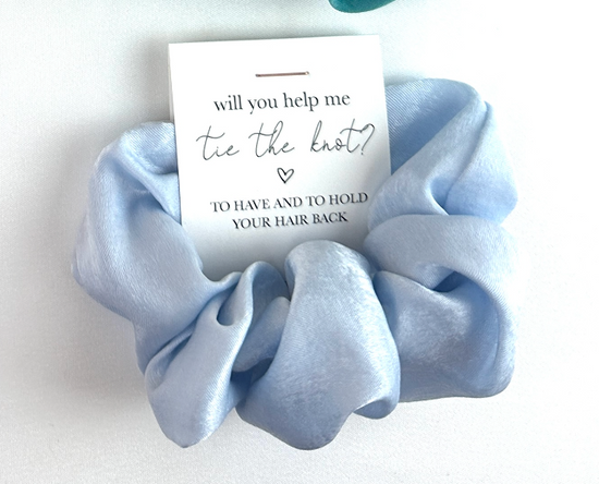 'Will You Help Me Tie The Knot' Satin Hair Scrunchie