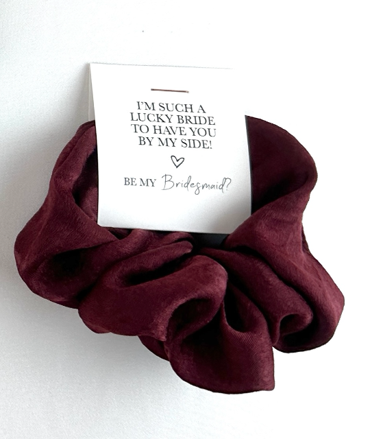 'I'm Such A Lucky Bride To Have You By My Side!'' Satin Hair Scrunchie