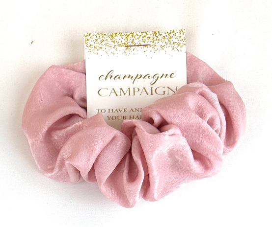 'Champagne Campaign' Satin Hair Scrunchie