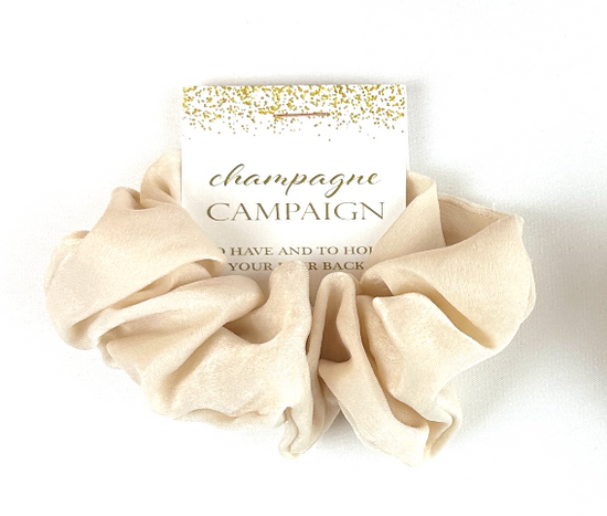 'Champagne Campaign' Satin Hair Scrunchie