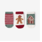 Gingerbread Christmas Baby Socks (Set/3)