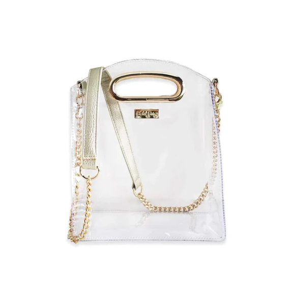 Clear Crossbody Bag with Gold Chain