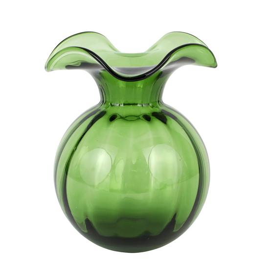 Hibiscus Dark Green Medium Fluted Vase