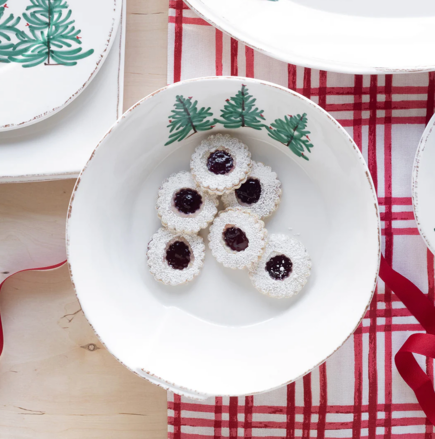 Melamine Lastra Holiday Large Shallow Serving Bowl