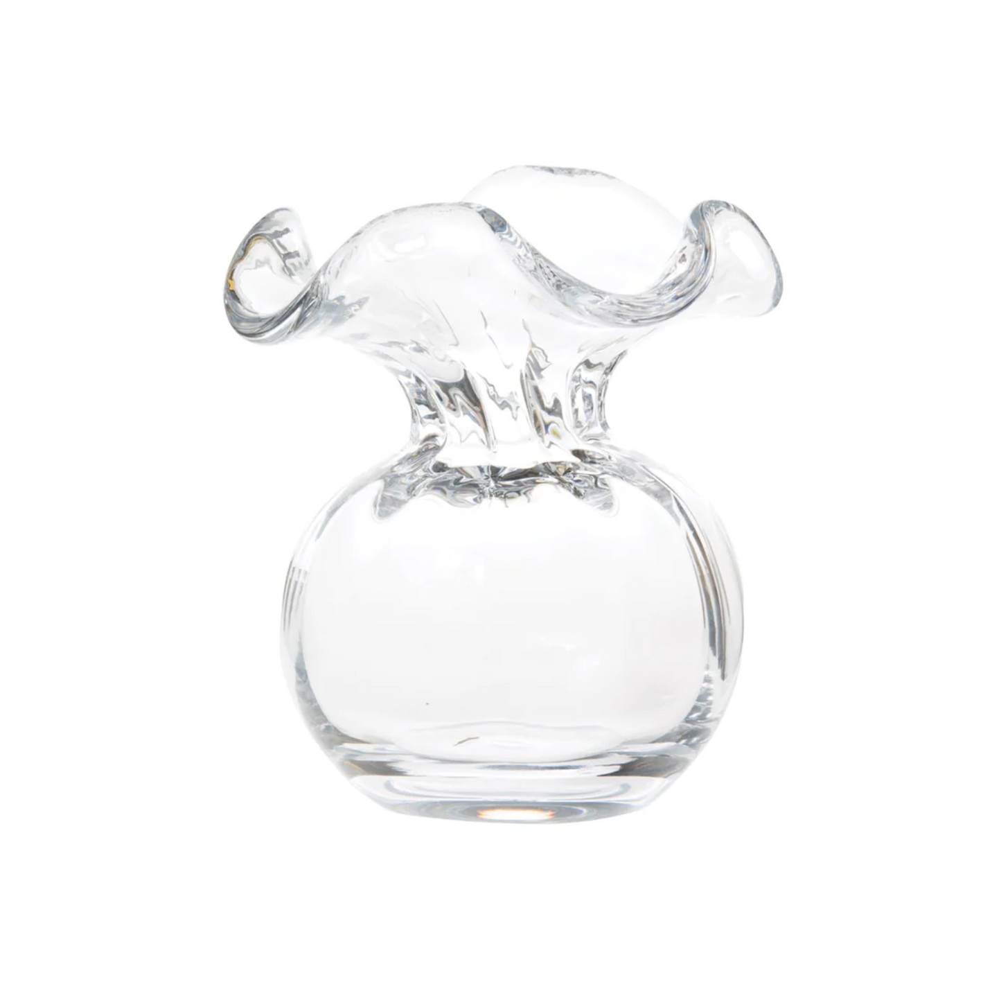 Hibiscus Clear Small Fluted Vase
