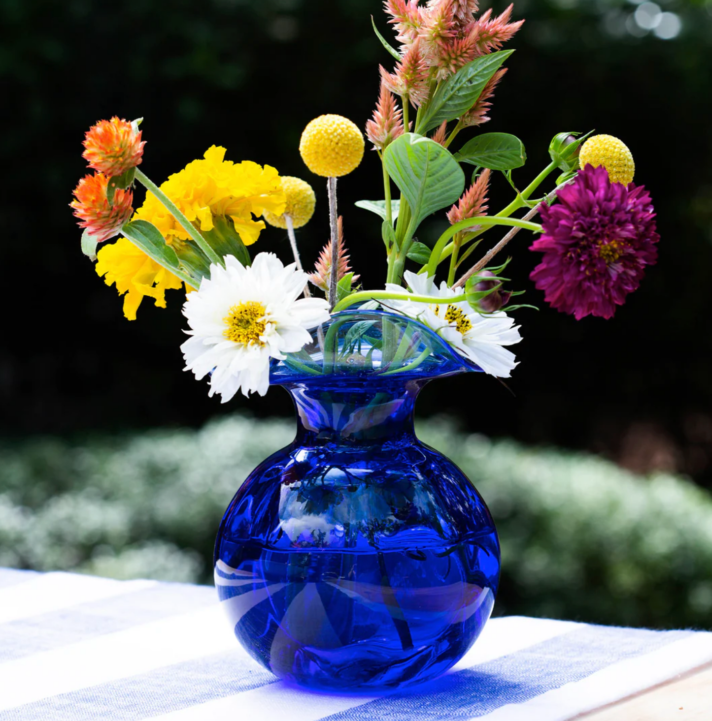 Hibiscus Glass Small Cobalt Bud Vase
