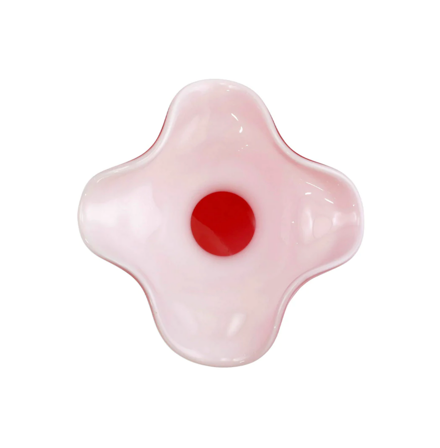 Hibiscus Glass Red Small Fluted Vase