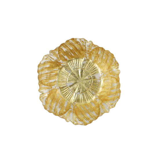 Rufolo Glass Gold Flower Small Bowl