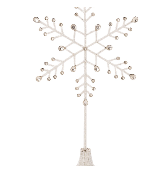 Snowflake Star Shape Silver Glass Beaded Table Top Decoration