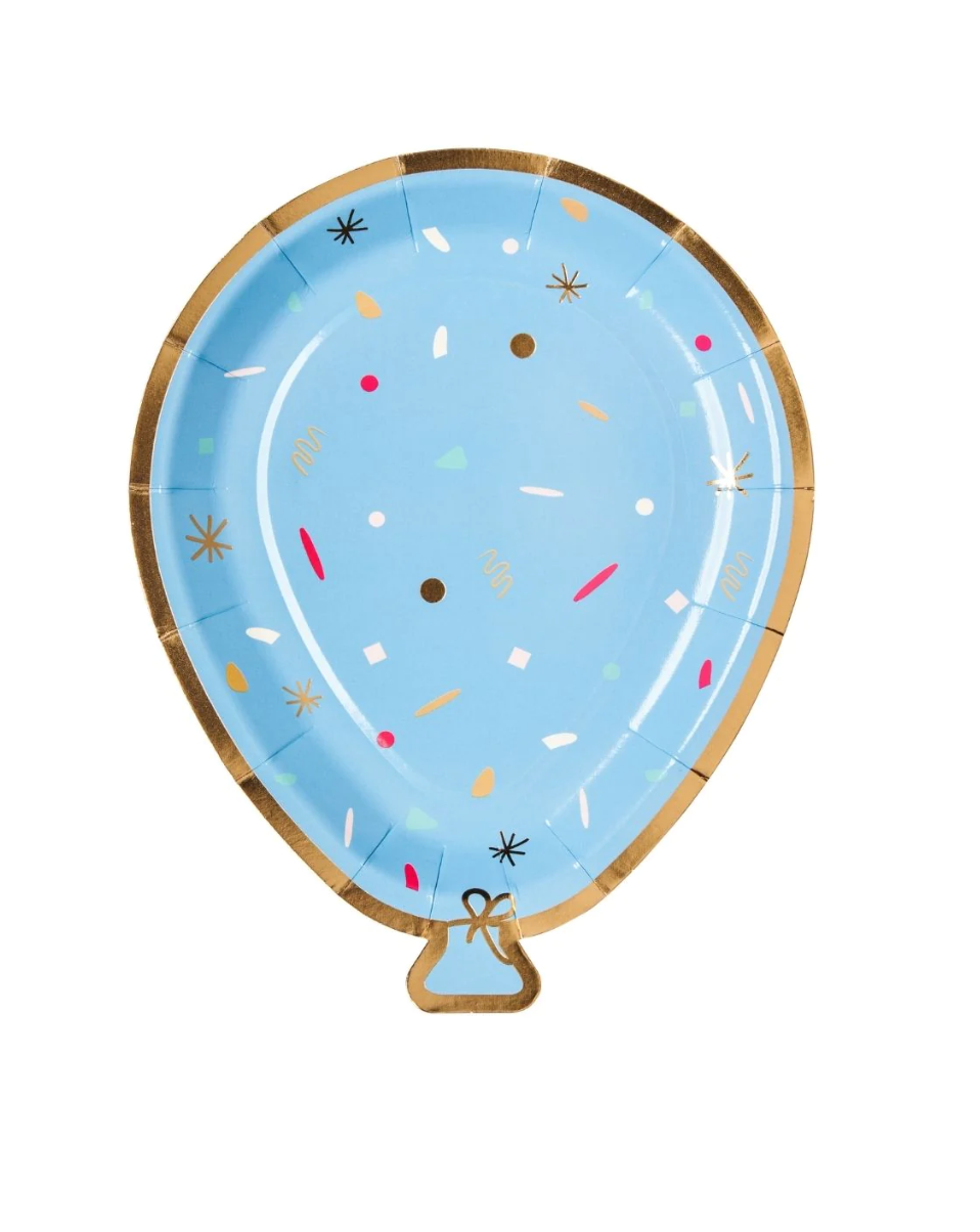 Balloon Die Cut Salad Plate Lets Celebrate Assorted - 8pkg