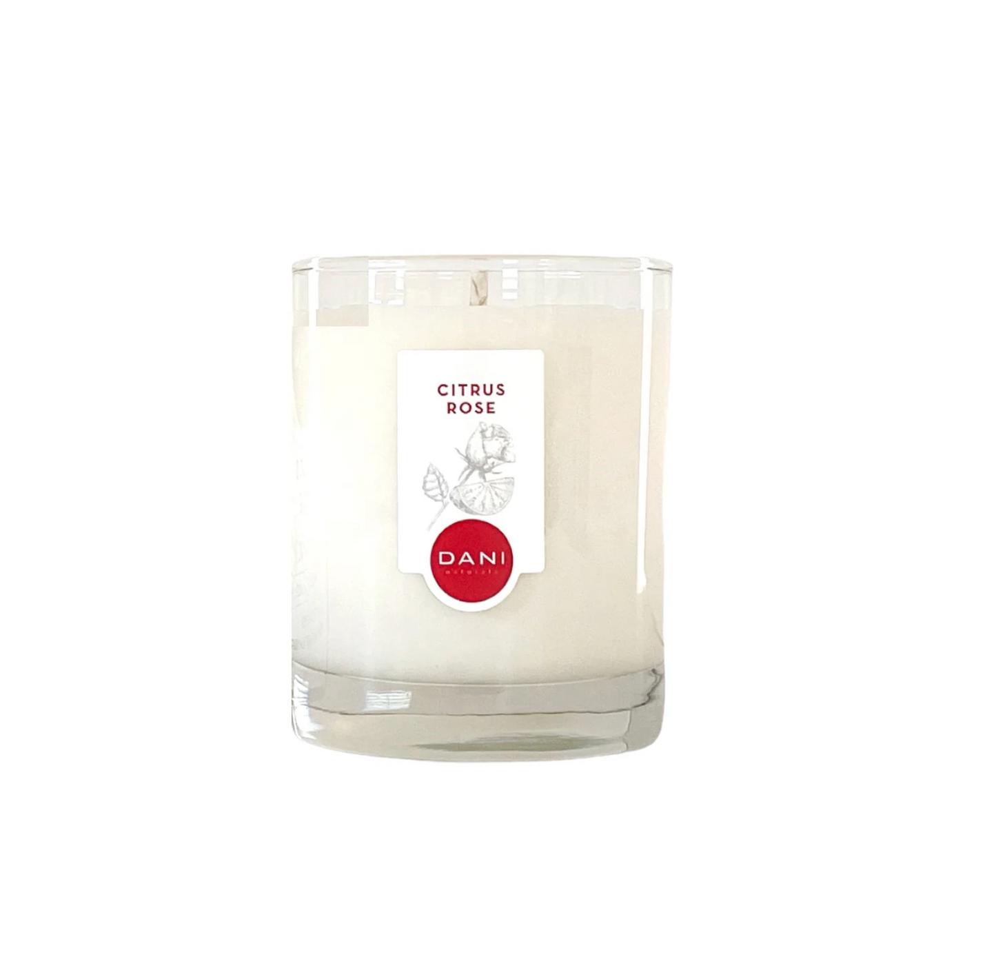 Citrus Rose Small Glass Candle, 7.5oz