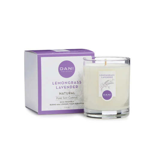Lemongrass Lavender Small Glass Candle, 7.5oz