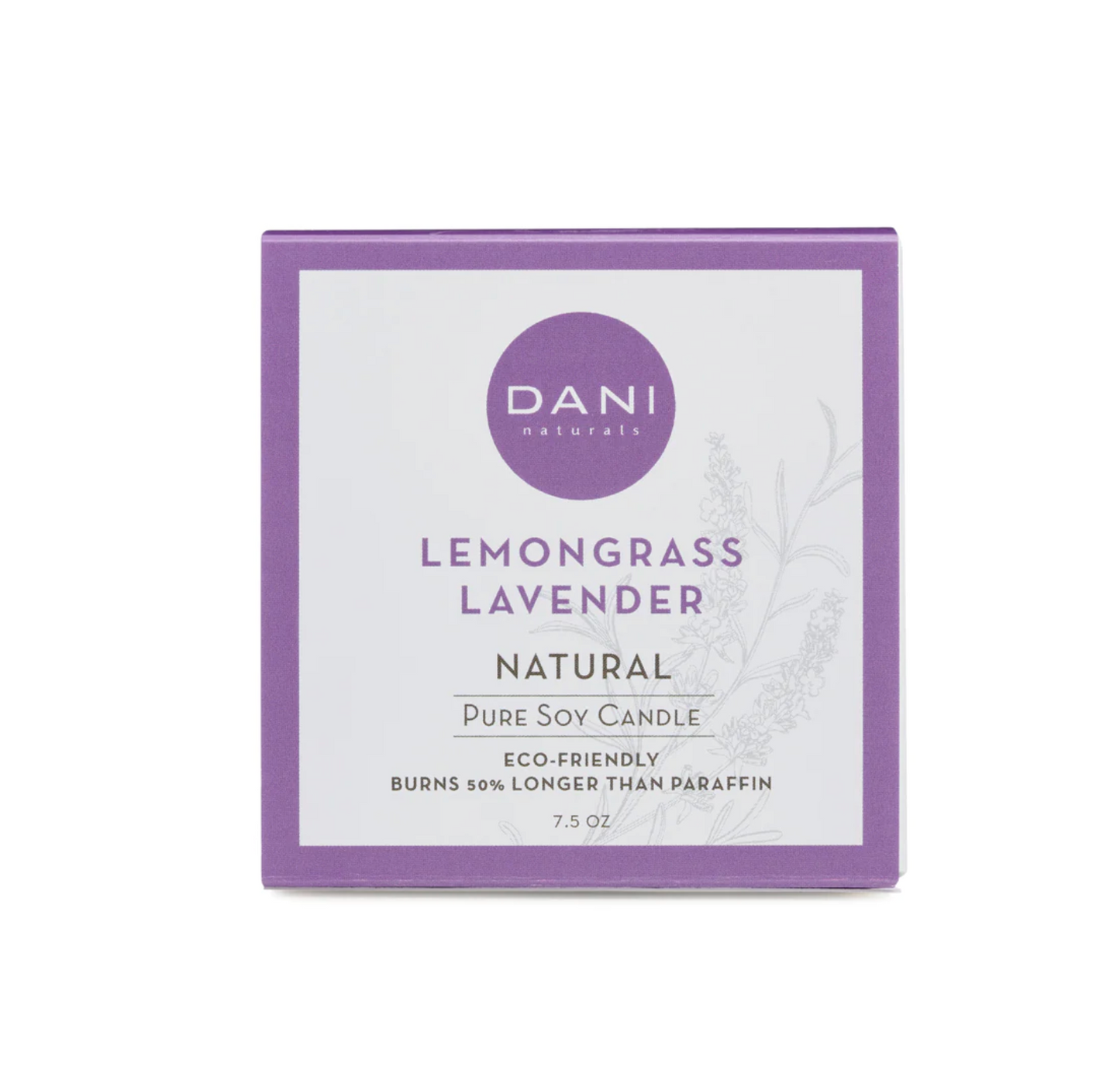 Lemongrass Lavender Small Glass Candle, 7.5oz