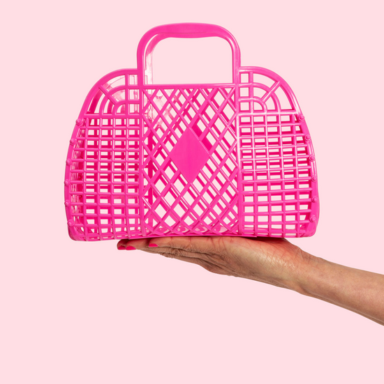 Berry Pink Small Retro Basket