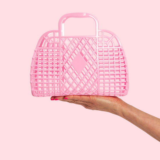 Bubblegum Pink Small Retro Basket