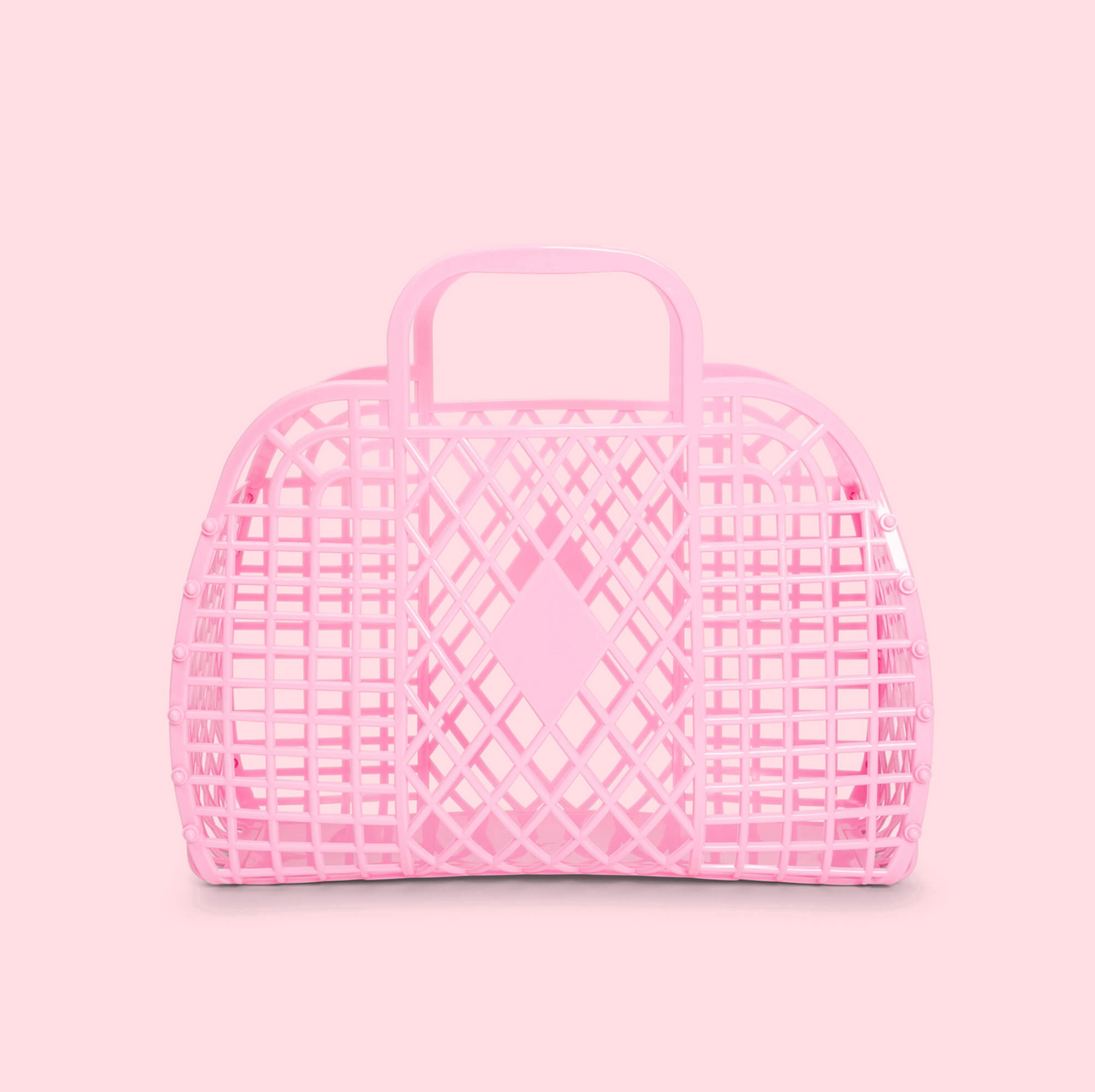 Bubblegum Pink Small Retro Basket