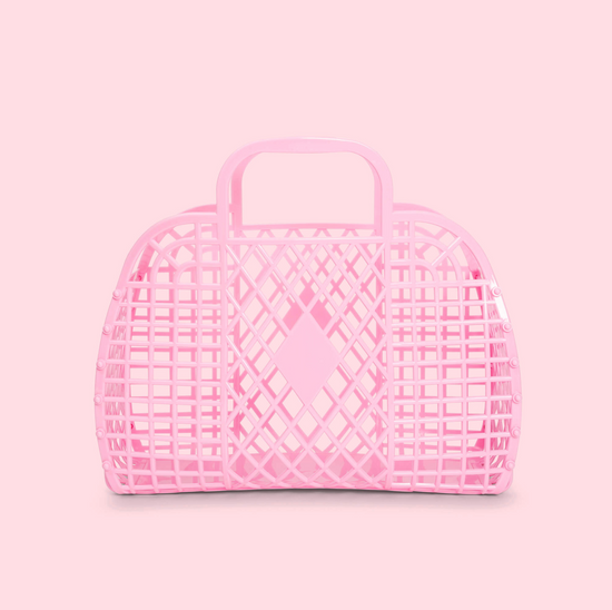 Bubblegum Pink Small Retro Basket