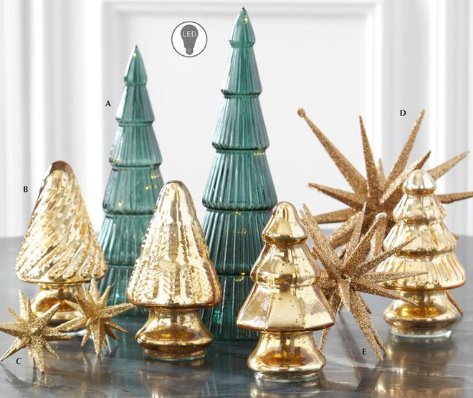 Mini Gold Mercury Glass Trees