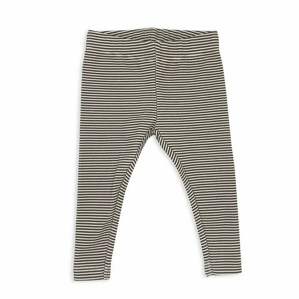 Jersey Stretch Baby Legging (Organic Cotton) Brown/White Stripe