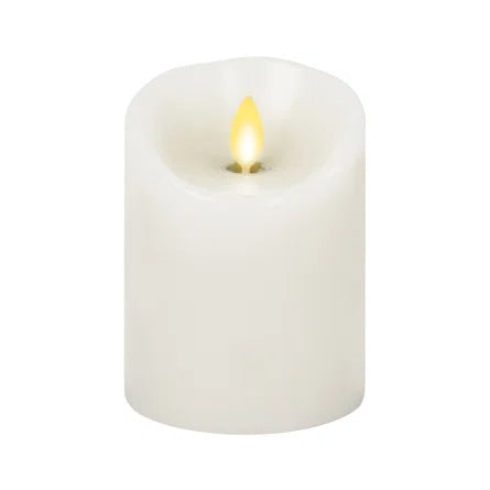3" x 4.5" White Luminara Real Flame-Effect Candle