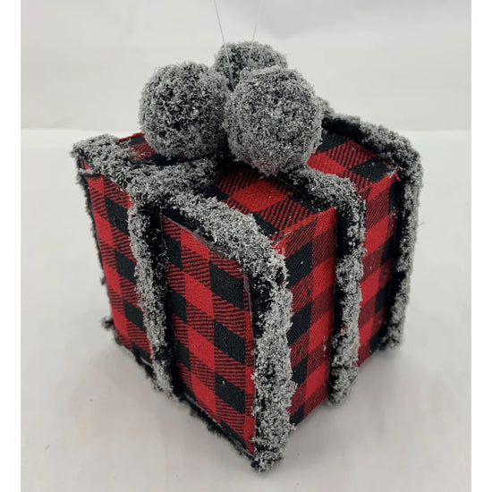 Red/Black Buffalo Check Gift Box Ornament