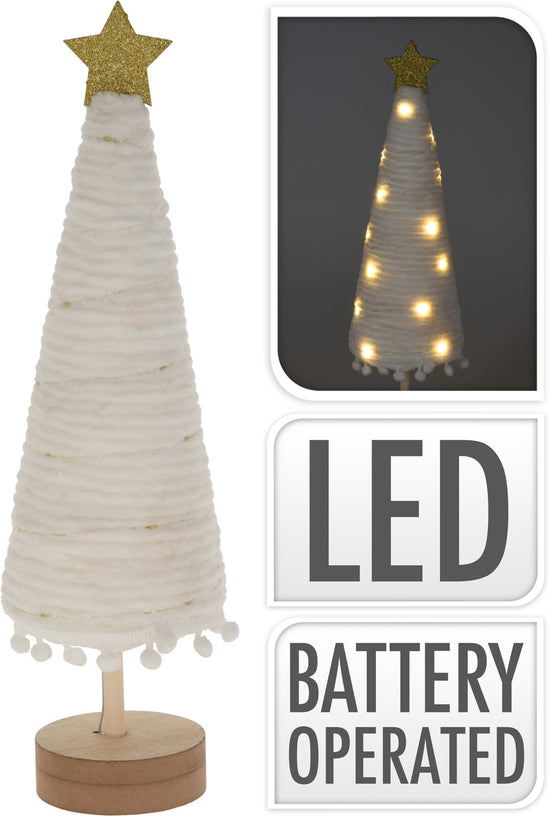 Woolen White Tree with LED lights
