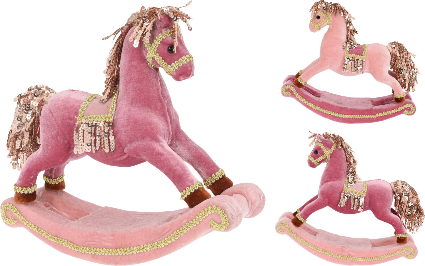 Soft Plush Rocking Horse with Sequins