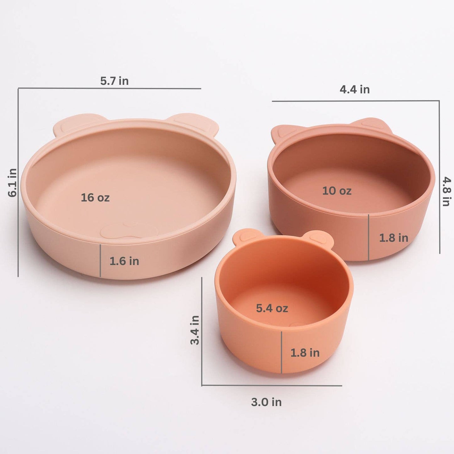 (3pc) Stackable Snack Bowl Set (Terracotta-Blush)