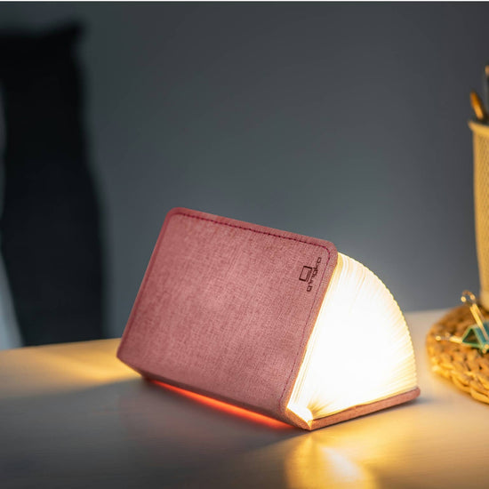 Linen Fabric Smart Book Light: Blush pink / Mini