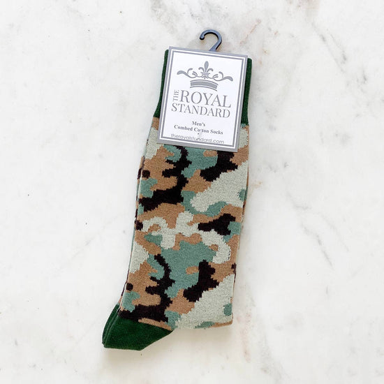 Men's Camo Socks   Taupe/Green/Tan   One Size