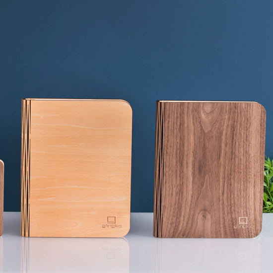 Natural Wood Smart Book Light: Walnut / Large