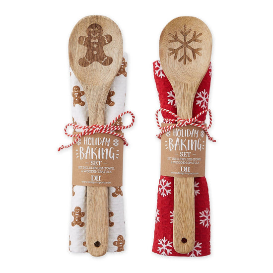 Holiday Baking Dishtowel + Spoon Gift Set Mixed Pack