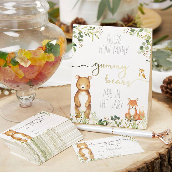 Woodland Baby Shower Advice Card & Game (Set of 50)