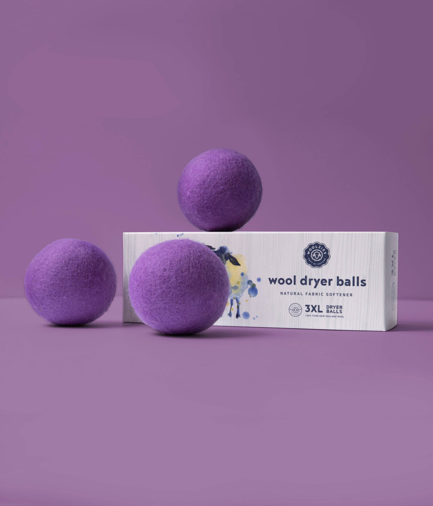 Wool Dryer Balls - Set of 3: Light Lavender