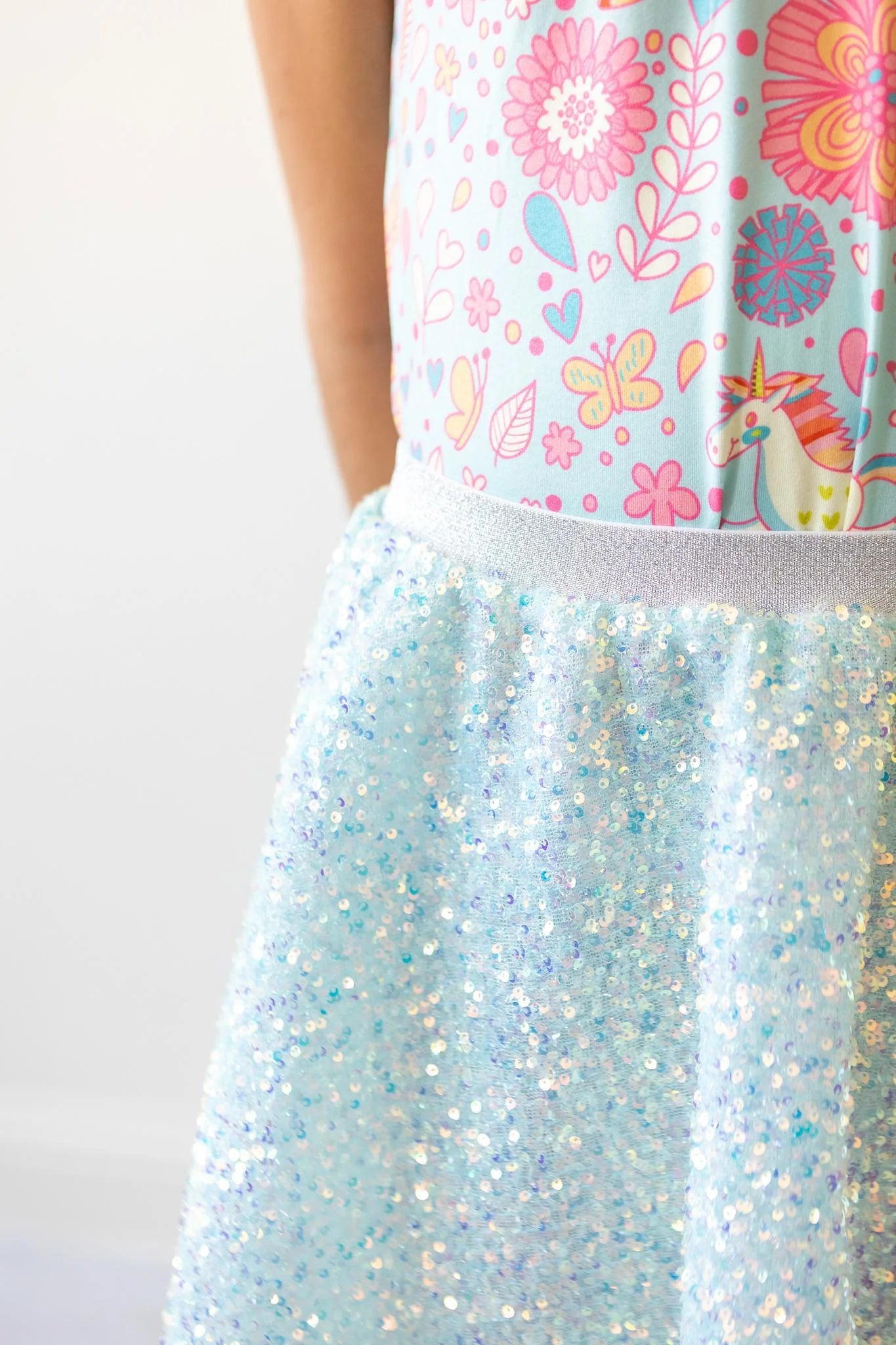 Mint Sequin Twirl Skirt