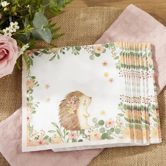 Woodland Baby 2 ply Paper Napkins Pink