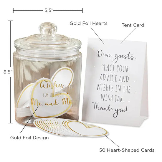 Wedding Wish jar with Heart Shaped Cards