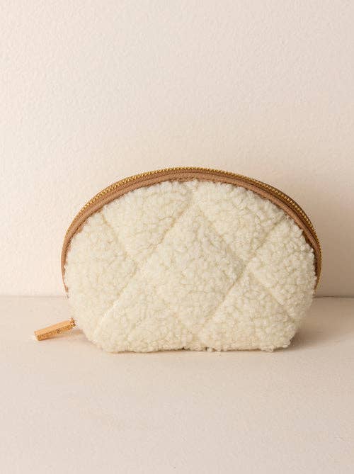 Sherpa Cosmetic Pouch in Ivory