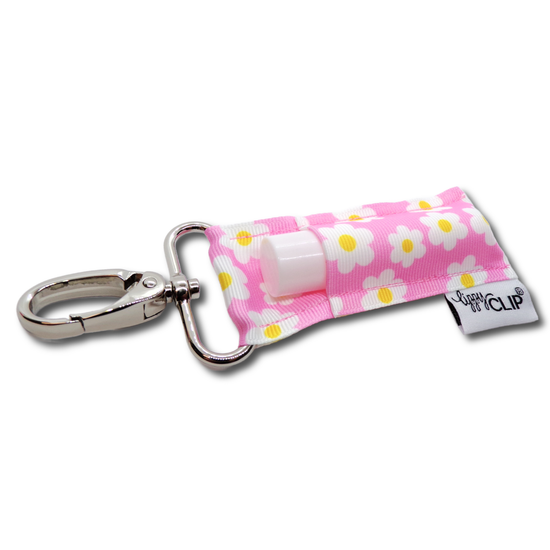 Pink and Yellow Flowers LippyClip® Lip Balm Holder