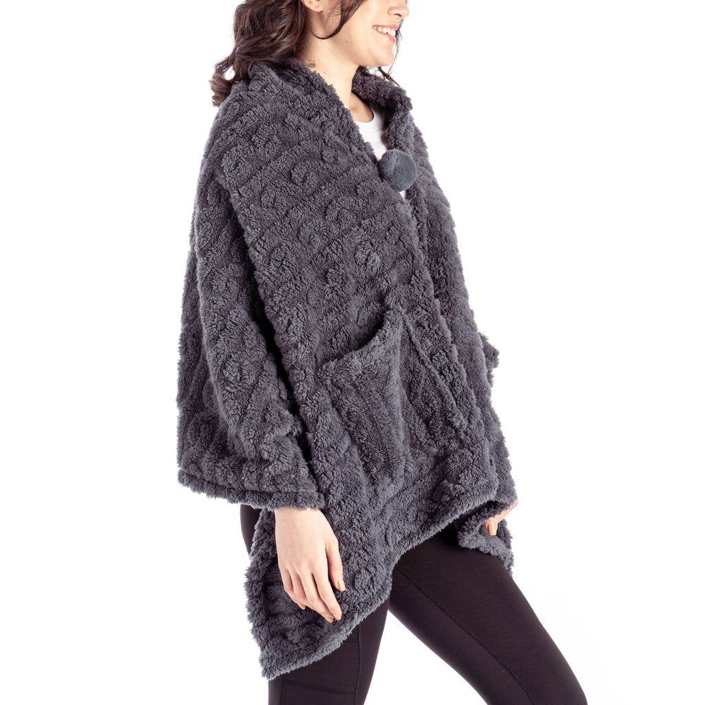 Charcoal- The Coziest Blanket Wrap by Hello Mello