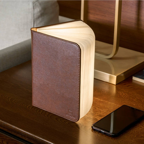 Bonded Leather Smart Book Light: Brown Leather / Mini