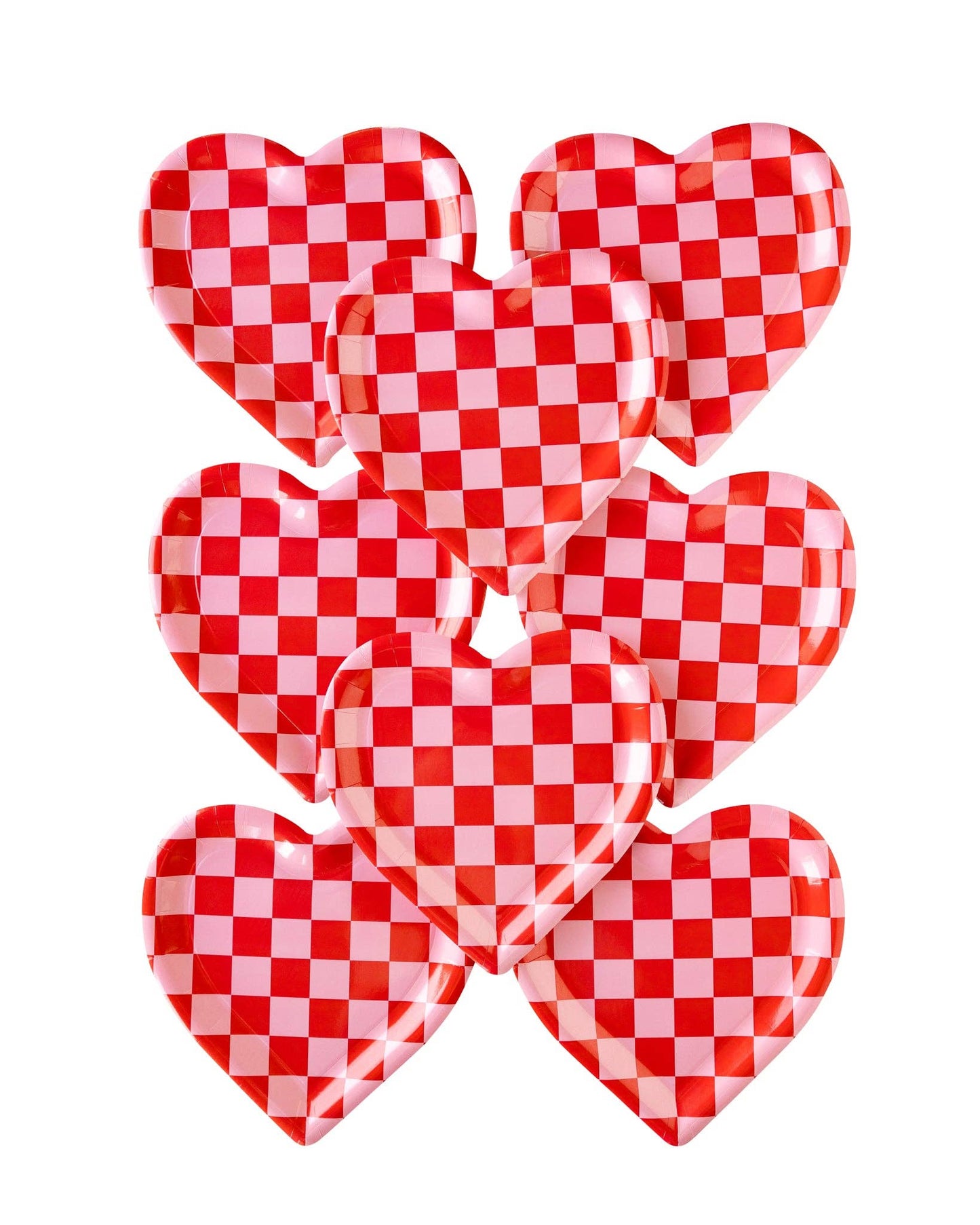 Checkered Heart Shaped Paper Plate